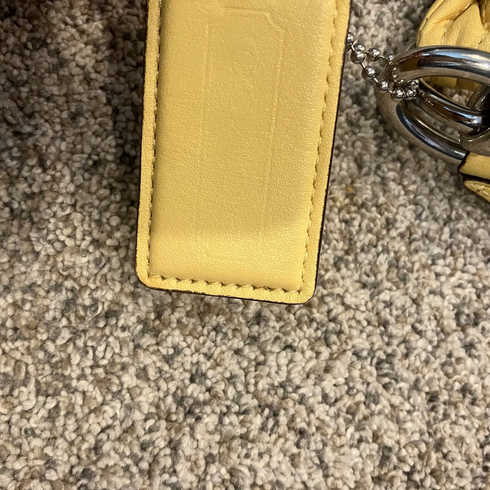 Coach Kristin Yellow Leather Hobo Shoulder Bag 16808 Silver Hardware Slouchy Y2K - Picture 13 of 14